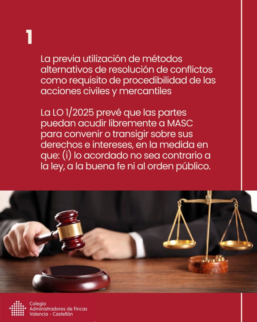 Mecanismos Alternativos de Solución de Conflictos (MASC) Ley Orgánica 1/2025